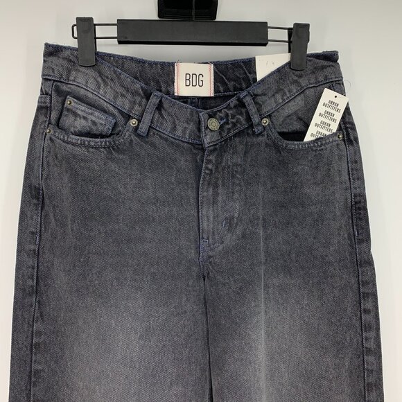 BDG Jeans Dipped V Wide Leg Denim Black Gray Cotton Urban NWT - Picture 5 of 13